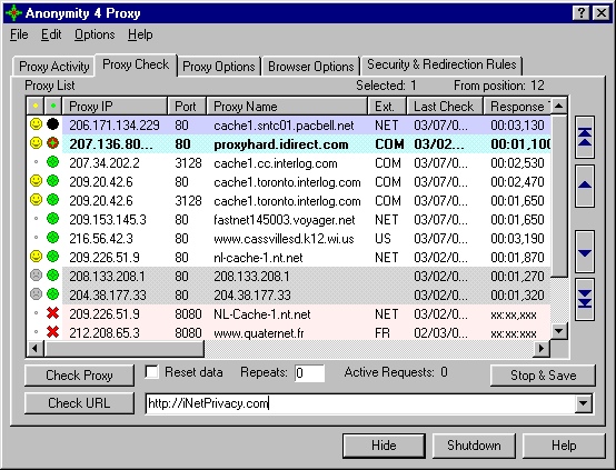 Anonymity 4 Proxy (A4Proxy) Screenshot